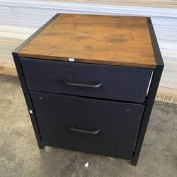 2 Fabric Drawer File Cabinet Night Stand Brown