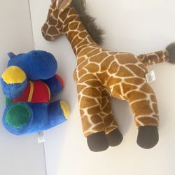 2 Very Clean Lightly Pre-owned Animals- Hippo And Giraffe (Dundee)