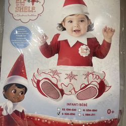 Red Elf In The shelf Baby Girl Christmas Costume 6-12M