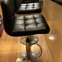 Pair of Adjustable Height Swivel Stools 