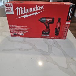 Milwaukee M18 High Torque Impact + M12 Ratchet Combo (2666-22RH) — New Sealed