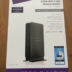 Netgear N300 Wi-Fi DOCSIS 3.0 Cable Modem Router C3000 340Mbps