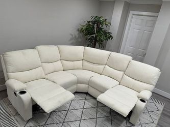 Beige Reclining Fabric Sectional Sofa Brand New In The Box FOR ONLY $549