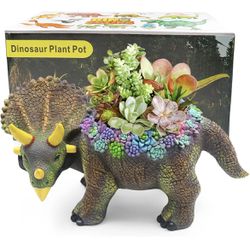 Plant Pot, Cute Medium Dinosaur Succulent Planter Pot with Drainage Hole