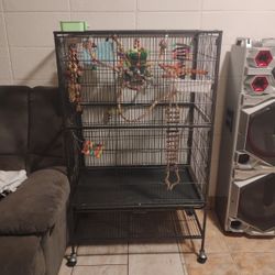 Extra Large Bird Cage With Accessories 