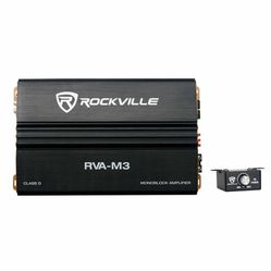 Amplifier Rockville RVA-M3 4000w Peak/1000w RMS @ 1 Ohm Amplifier Mono Car Amp+Remote
