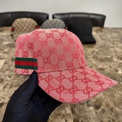 GG Pink Monogram Adjustable Size Designer Hat 