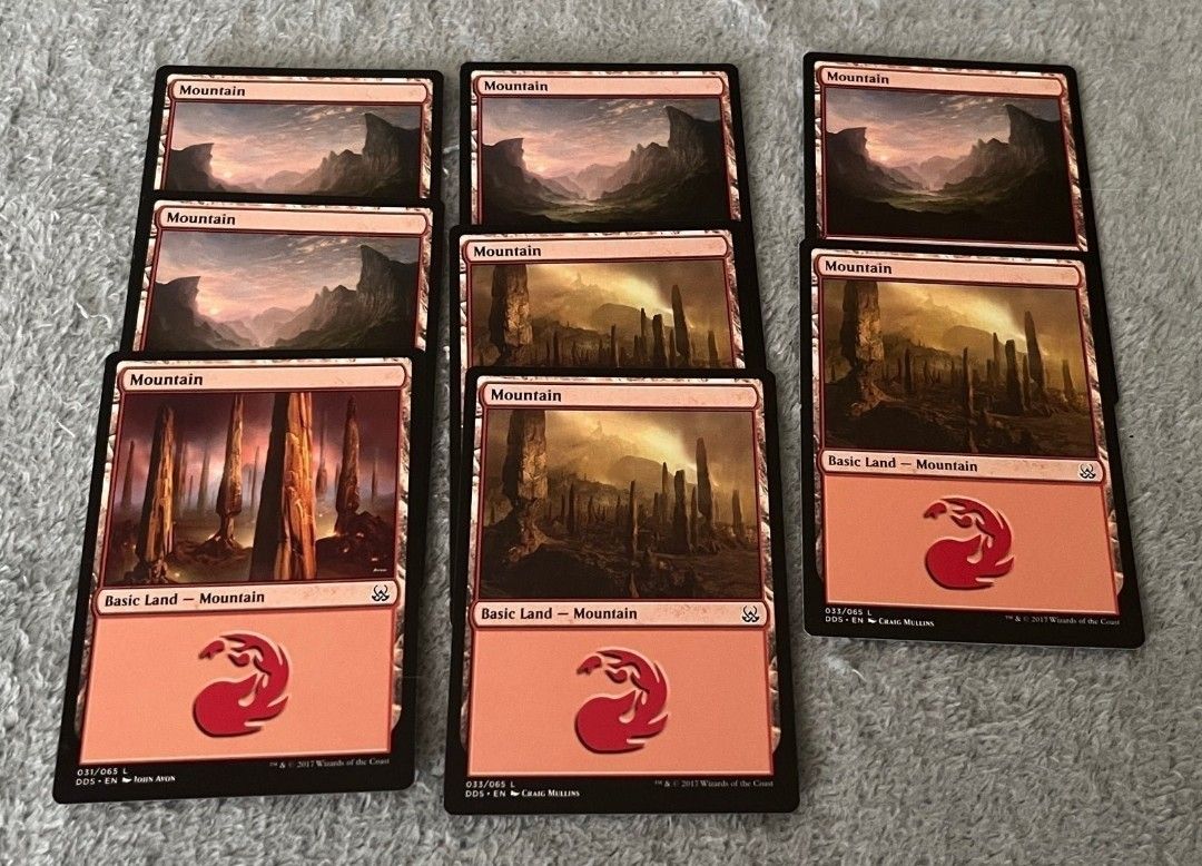 Lot of 8 Basic Mountain Red Land - Magic: The Gathering - Mind vs Might
