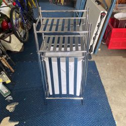 Chrome Tip Out Laundry Stand With Shelves
