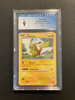 Pikachu Holo Secret Rare Graded CGC 9 *MINT* Pokemon Black & White 115/114 Base Set Slab PSA BGS Pokémon 2011 Card TCG