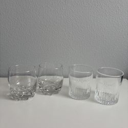 Set of 4 Crown Royal Crystal Clear Whiskey Glasses/ Tumbler for Cocktail, Liquor,Scotch or Bourbon