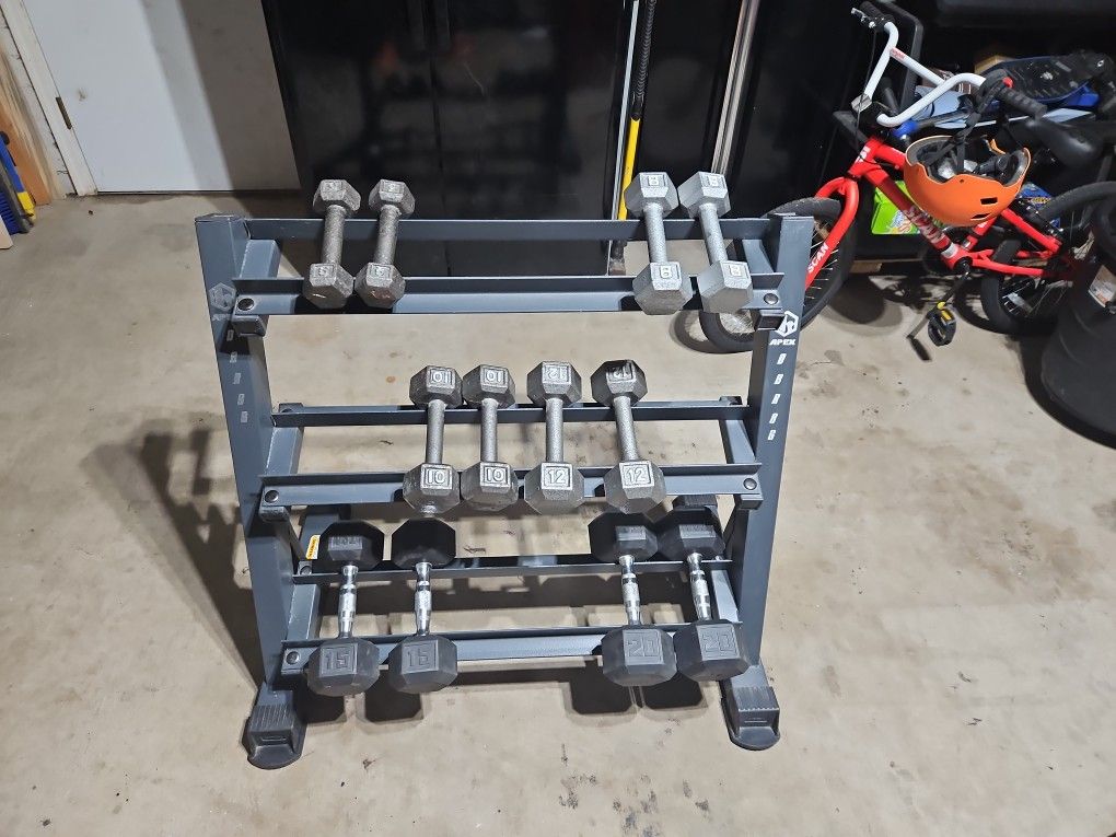 Dumbell Rack And Weights