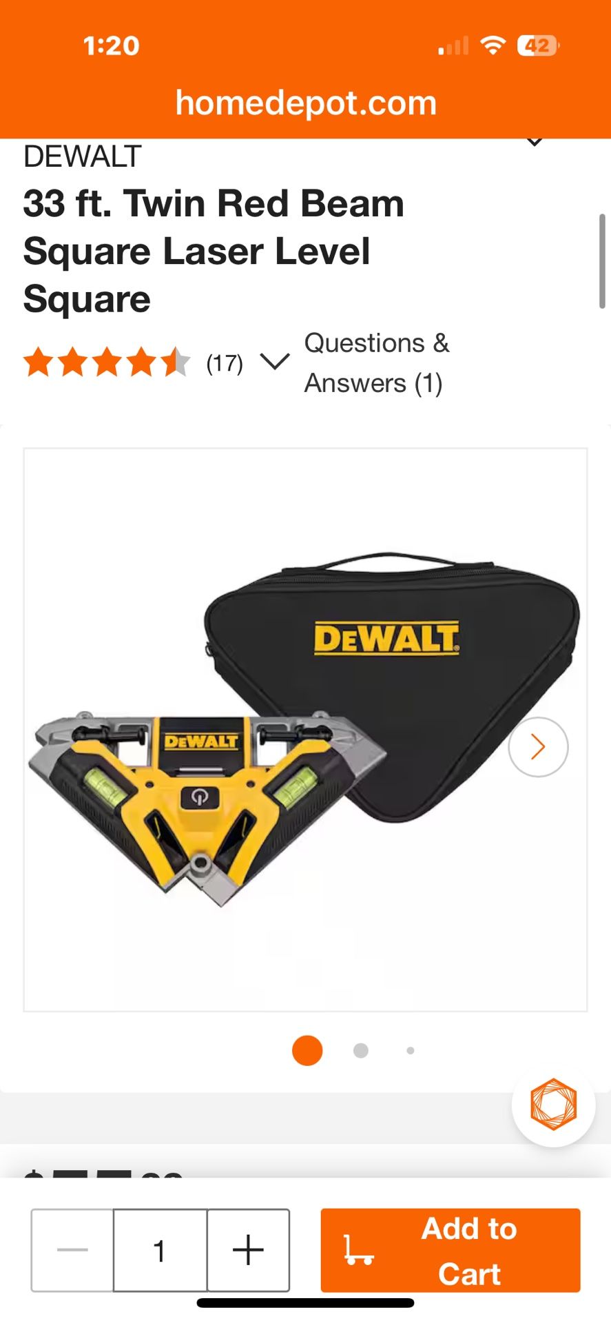 DEWALT 33 ft. Twin Red Beam Square Laser Level Square