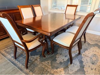 Brown wood Six Chair Dining Table set