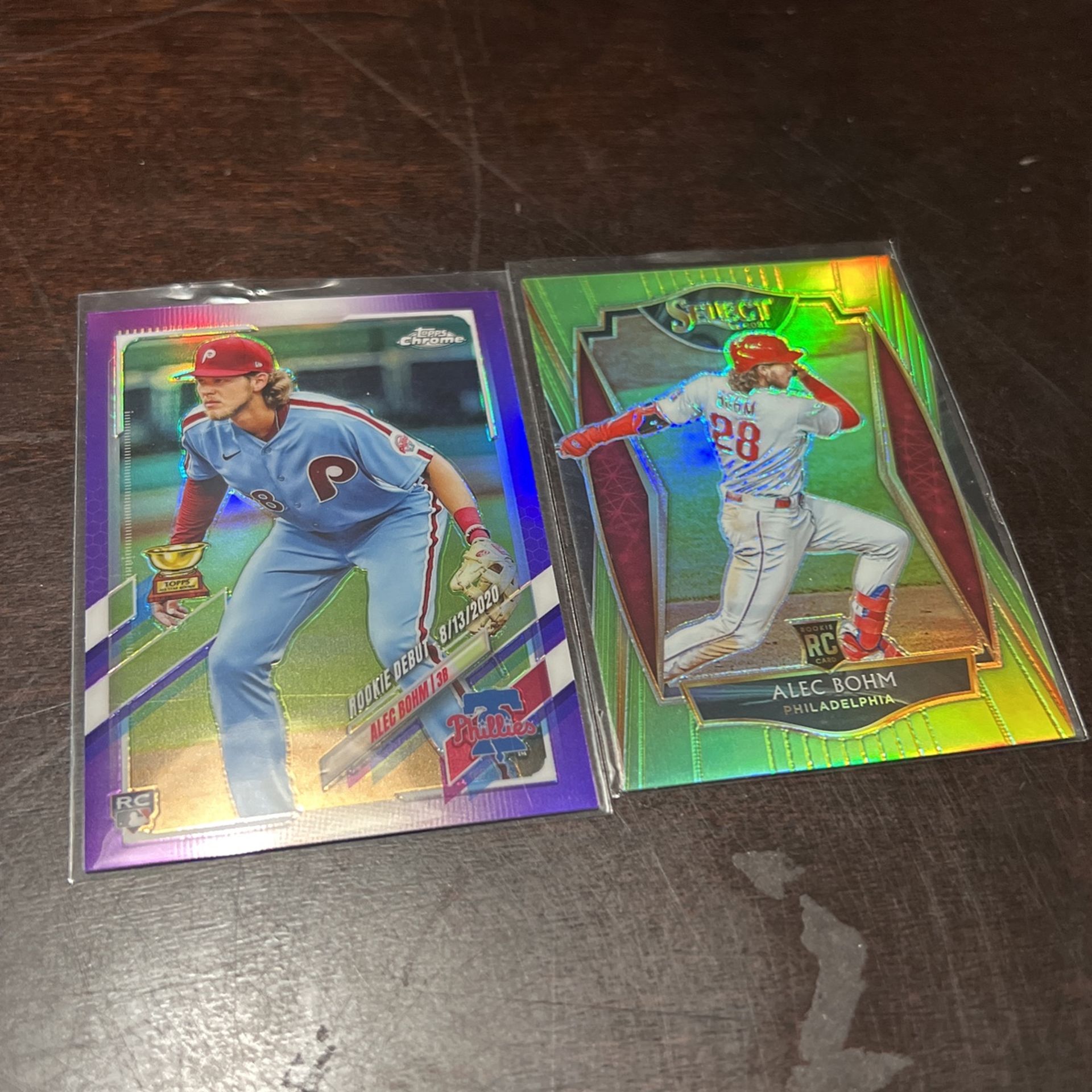Alec Bohm Set Of 2 MLB Rookie rc Cards