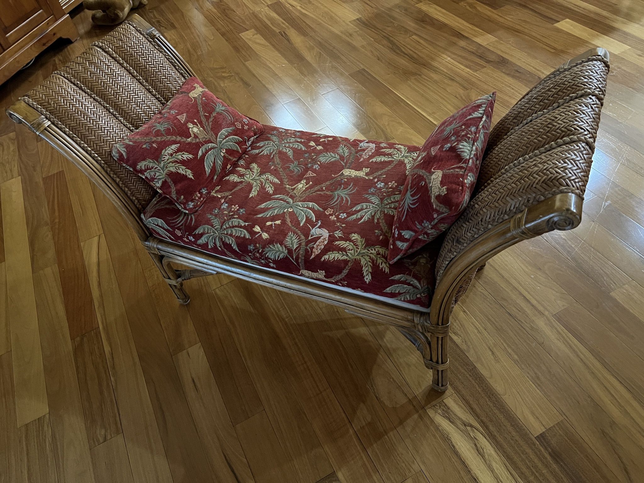 Wooden Bench With Pillow