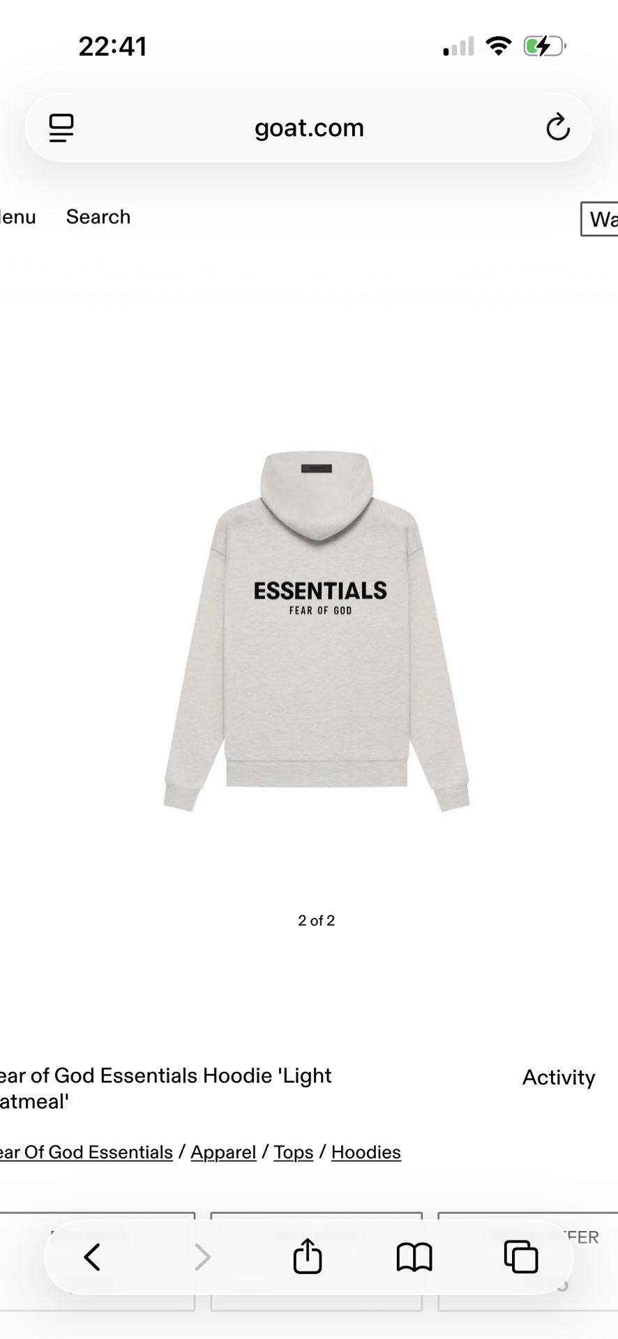Fear Of God Essentials Pullover Hoodie