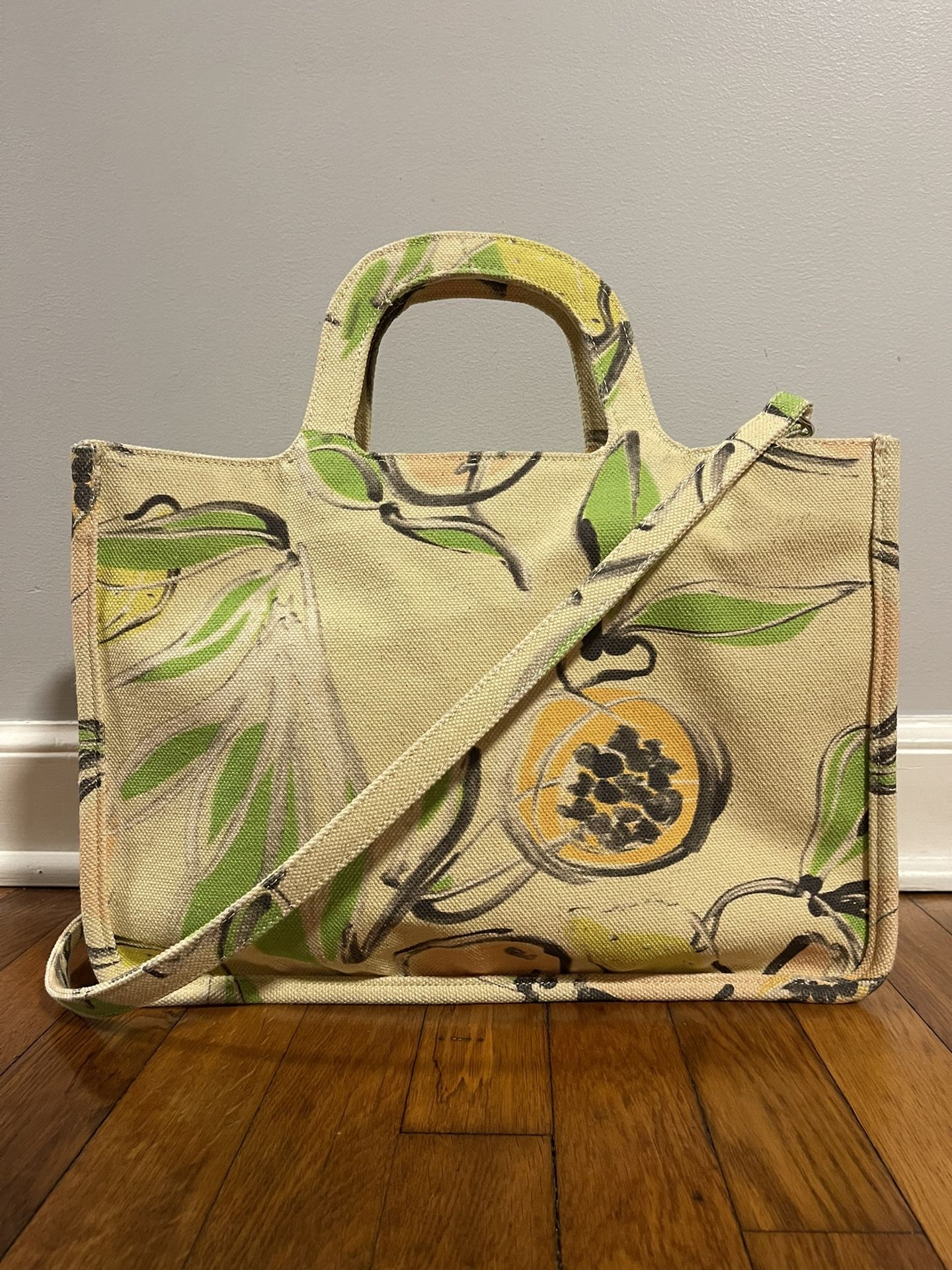 Beautiful Lemon Inspired Canvas Crossbody Tote