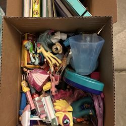 Large Box Of Kids Toys & Books 