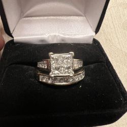 Princess Cut Diamond Ring Set 