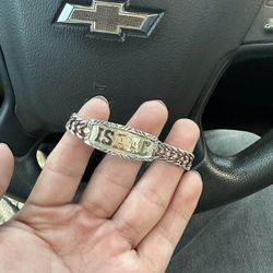 Silver Braclet With Real 14k Gold Letters