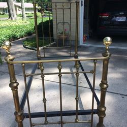 Antique Twin Brass Bed w/rails - Unique