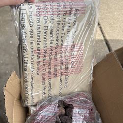 Gas firepit decorative stone and cover