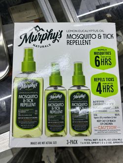 Murphy's Naturals Lemon Eucalyptus Oil Mosquito & Tick Repellent 3-Pack