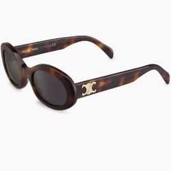 Celine Oval Sunglasses Tortoise Shell Gold CL41094U NWT 