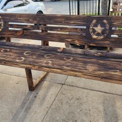 Western Wooden Family Bench 