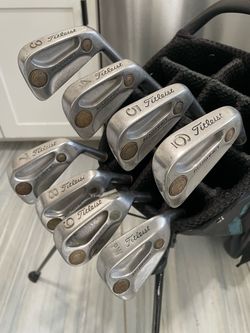 Vintage Rare Titleist Acushnet Tungsten AC-108 iron set 3i-pw, Flex R Steel Shafts, RH