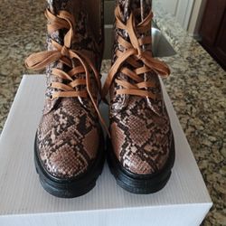 Tan & Black Combat Boots