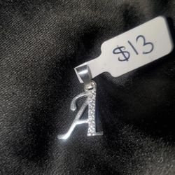 1" .925 Silver Initial "A" Pendant