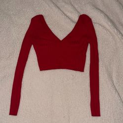 SHEIN Long Sleeve Cropped Zip Top – Minimal & Chic Size Small 