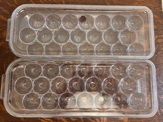 2  Plastic Egg Container for Refrigerator - Clear, 21 Count