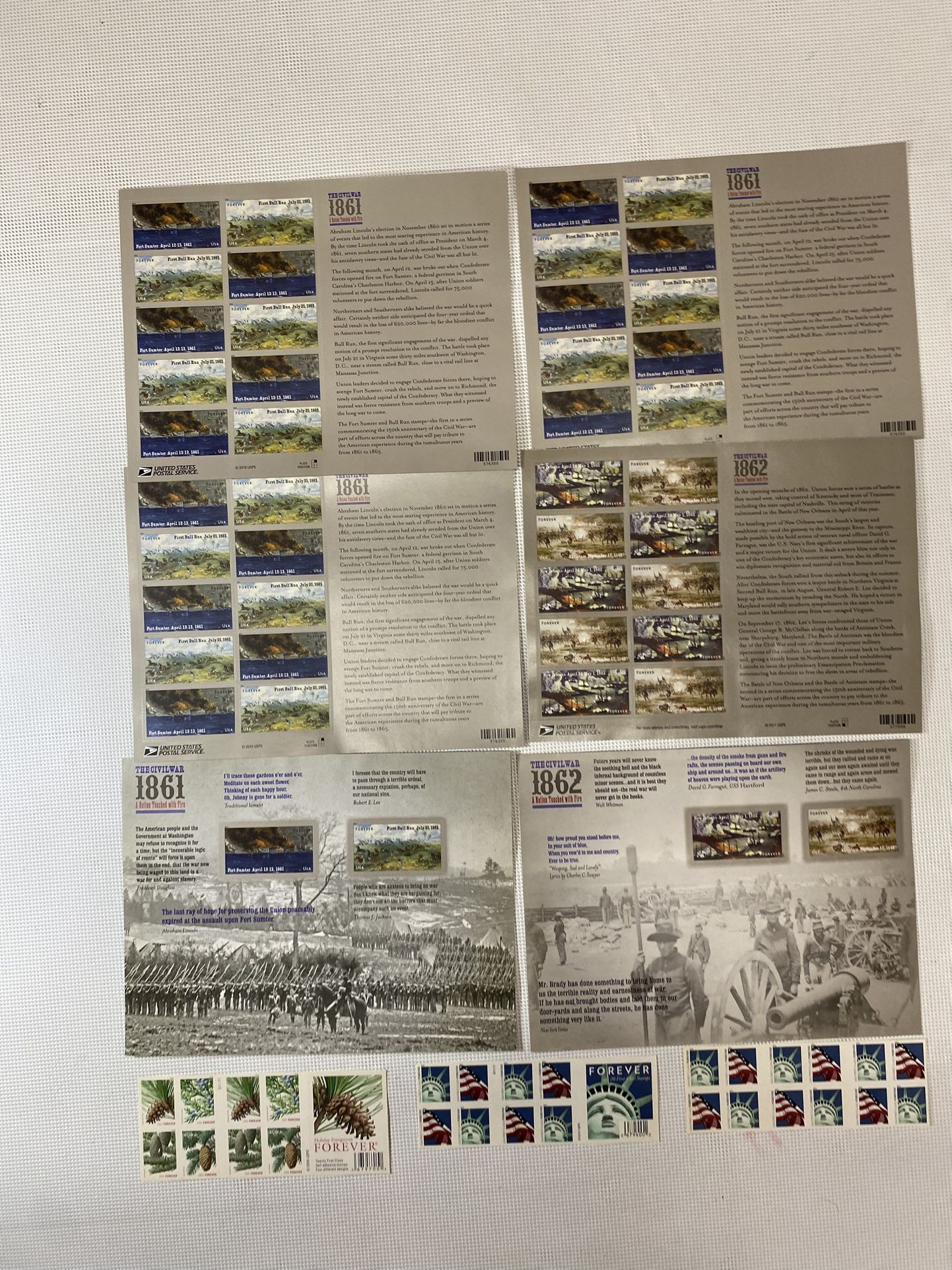 132 USPS Forever Stamps – Civil War Sheets, Flags, Liberty – $96 Face Value