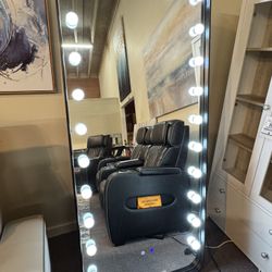 LED Standing Mirror With Bluetooth Speaker