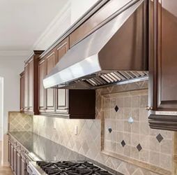 Wolf stainless steel stove hood