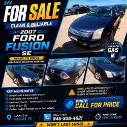 🚗  ✅ 2007 Ford Fusion   ✅ 147,242 Miles   ✅ Automatic Transmission   ✅ Runs & Drives Good   ✅ Cold A/C   ✅ Spacious & Comfortable   ✅ Great Daily Dri
