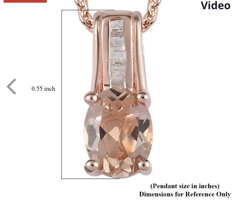 Genuine Marropino Morganite & Diamond Necklace - new!