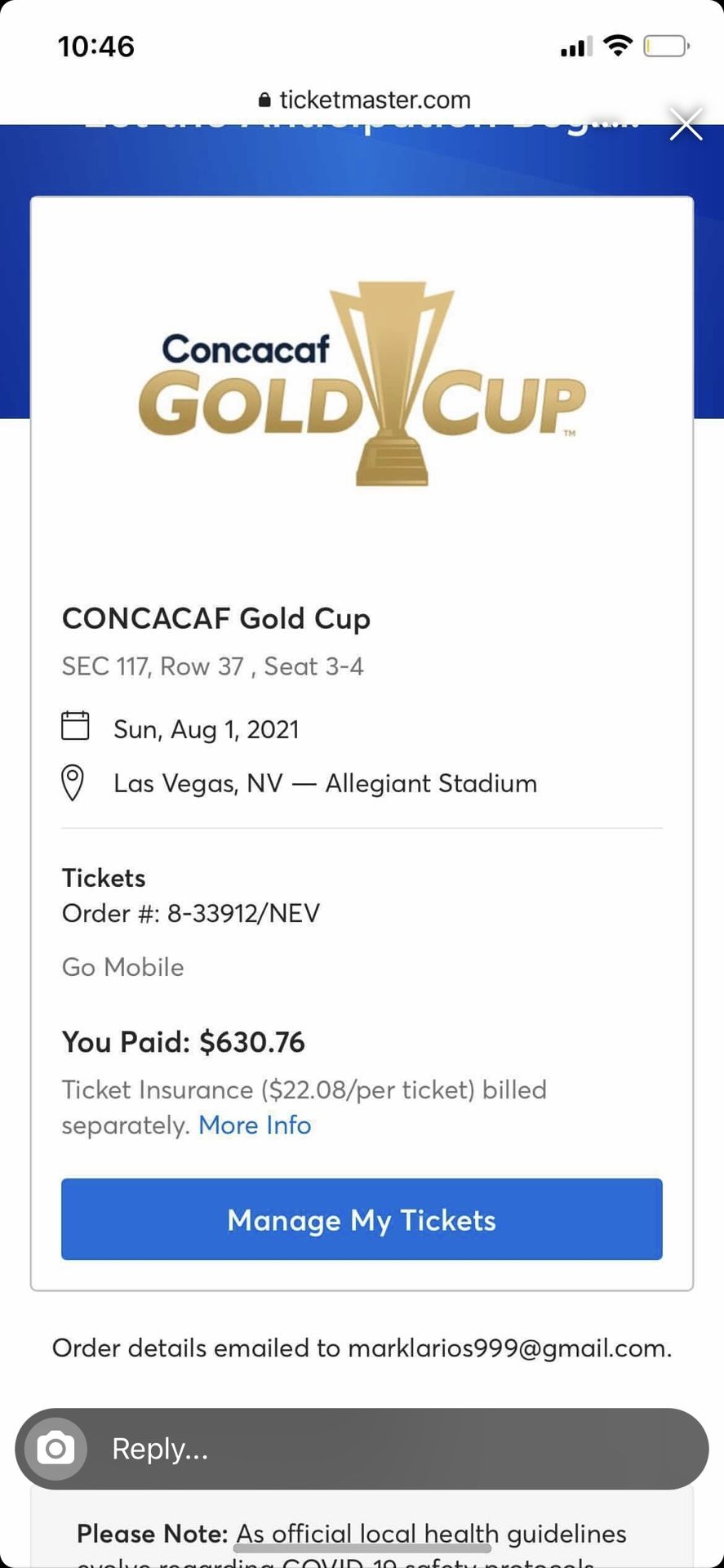 1 Tickets To Good Cup Final