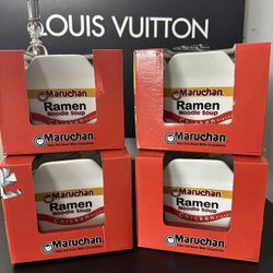 🆕4 Ceramic Maruchan Take Out Bowl W/Chopsticks