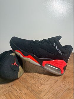Jordan Point Lane Infrared Men's Athletic Sneaker Black Red Leather Size 4.5 Y