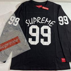 Supreme Black& White 99 FootBall Long Sleeve Size L