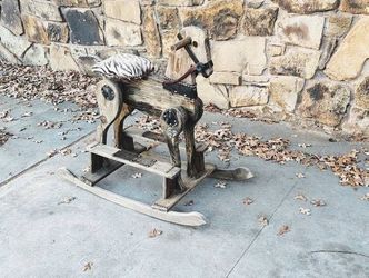 Xxl LRG Rustic VTG Amish Style Rocking Horse Arts and Crafts Movement