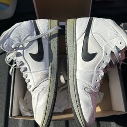 Jordan 1 White With Cement Grey Sz 12 