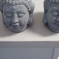 Buddha Head Statues x2
