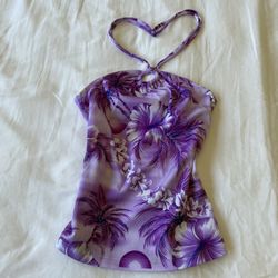 ✨💜 Y2K TROPICAL DREAM HALTER TOP SMALL 💜✨