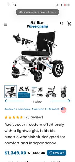 Electric wheelchair, practically new
