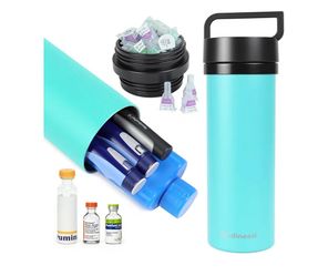 Medineed Insulin Cooler Travel Case TSA Approved, 60H Refrigerated Diabetes Travel Organizer (NO Ice Packs), Large Medication Cooler with Needle Compa